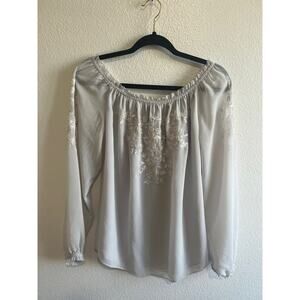 White House Black Market Camilla Embroidered Blouse size M